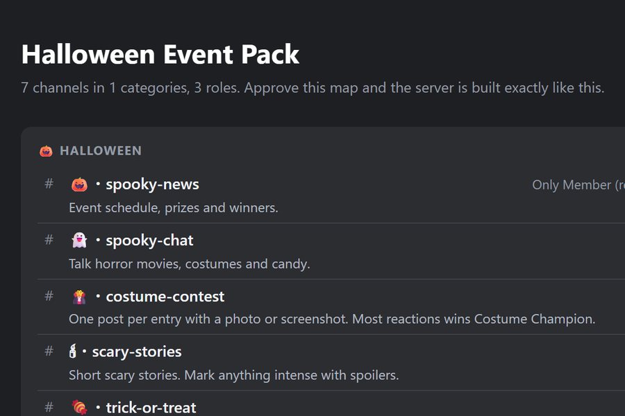 Channel map of the Halloween event pack
